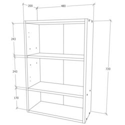Dulap suspendat Haaus Zed 2D 72x48 cm (Grey Gloss/White) Thumb