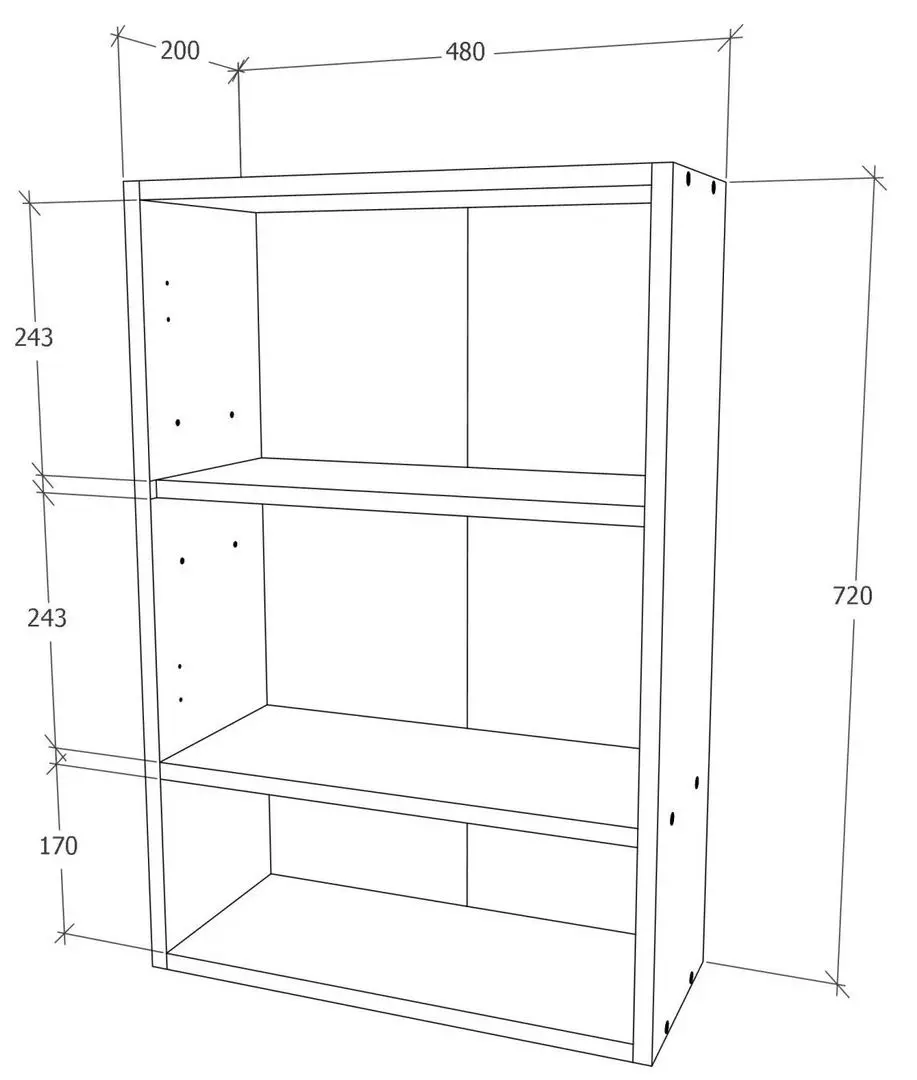 Dulap suspendat Haaus Zed 2D 72x48 cm (Grey Gloss/White)