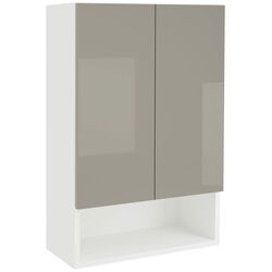 Dulap suspendat Haaus Zed 2D 72x48 cm (Grey Gloss/White) Thumb