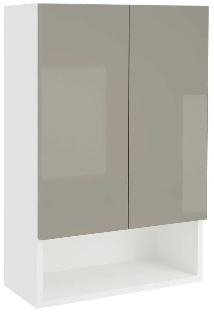 Dulap suspendat Haaus Zed 2D 72x48 cm (Grey Gloss/White)
