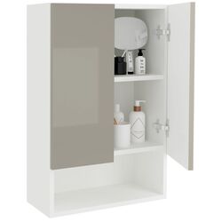 Dulap suspendat Haaus Zed 2D 72x48 cm (Grey Gloss/White) Thumb