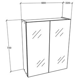 Dulap cu oglinda Haaus Zed 2D 72x60 cm (White) Thumb