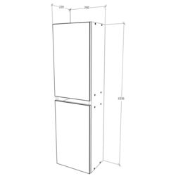 Dulap suspendat Haaus Zed 2D 104x29 cm (Grey Gloss/White) Thumb