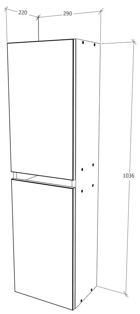 Dulap suspendat Haaus Zed 2D 104x29 cm (Grey Gloss/White)