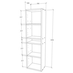 Dulap suspendat Haaus Zed 2D 104x29 cm (Grey Gloss/White) Thumb