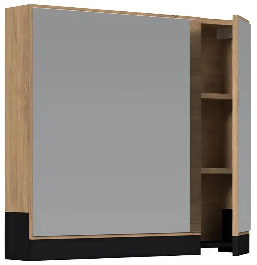 Dulap cu oglinda Halmar Duesa SLU-80 (Gold Oak Craft/Black)