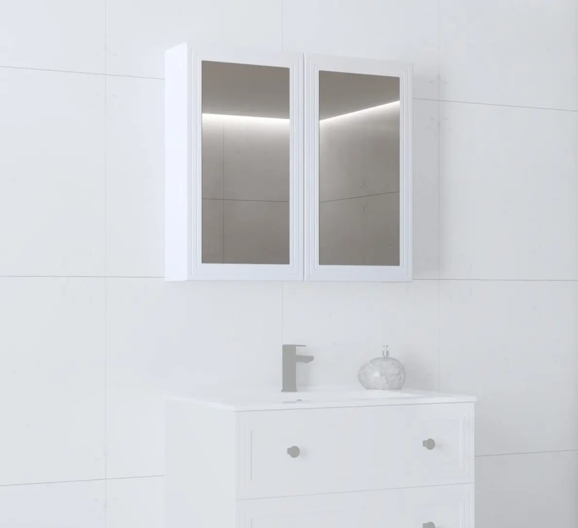 Dulap cu oglinda Halmar Toreto SLU-80 (White)