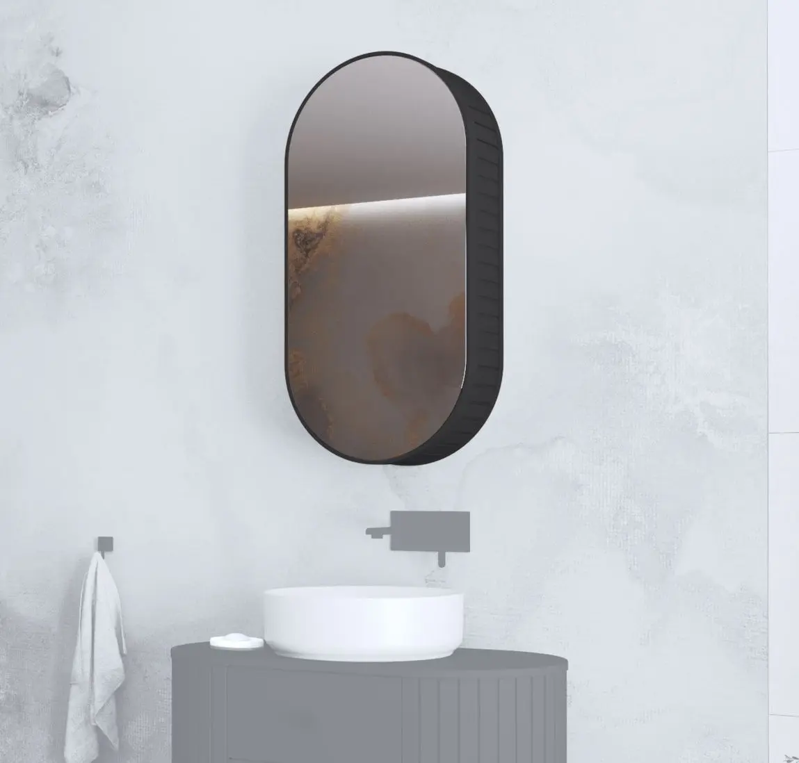 Шкаф с зеркалом Halmar Venezia SLU (Black Matt)