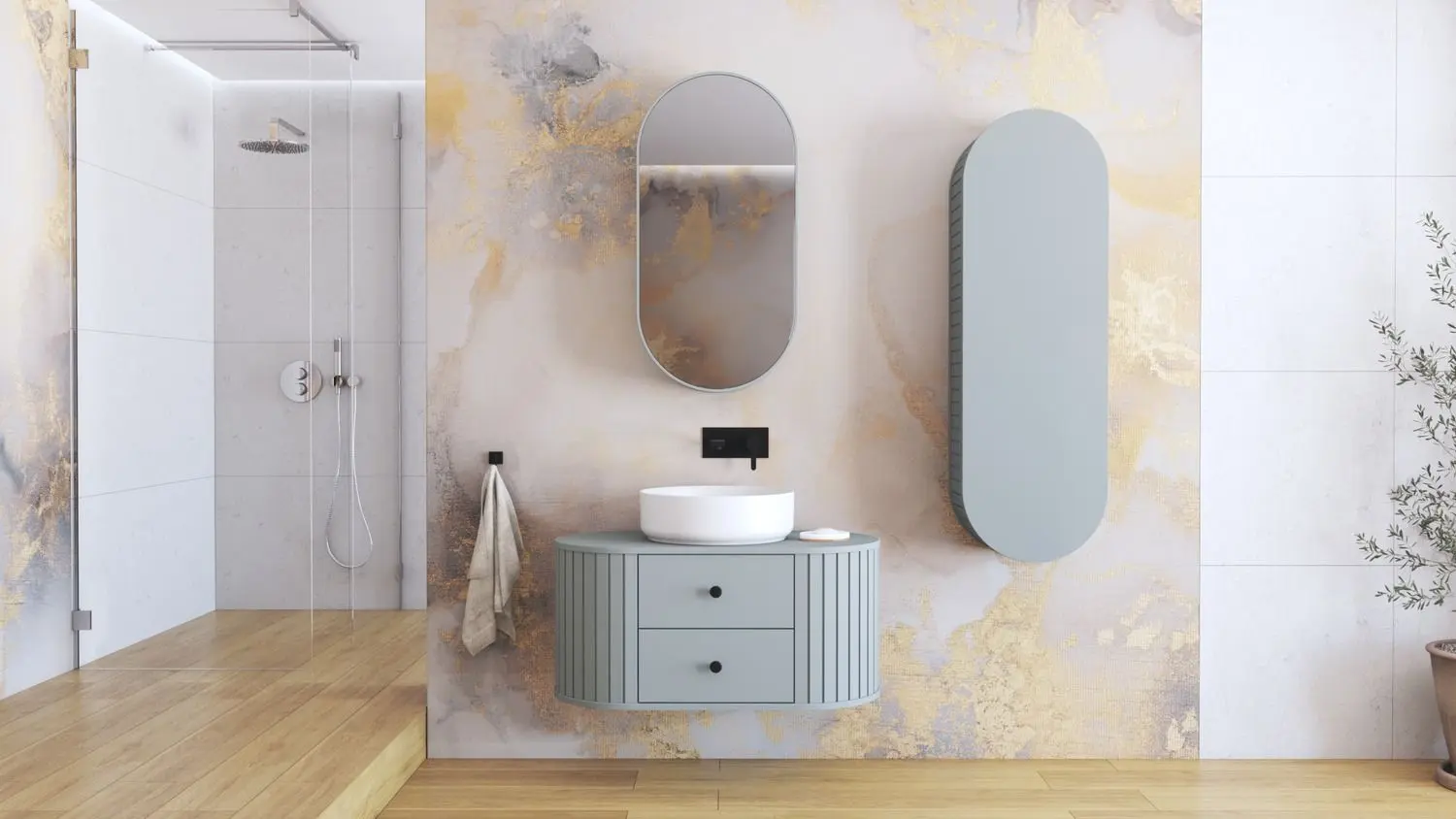 Dulap cu oglinda Halmar Venezia SLU (Turquoise Matt)