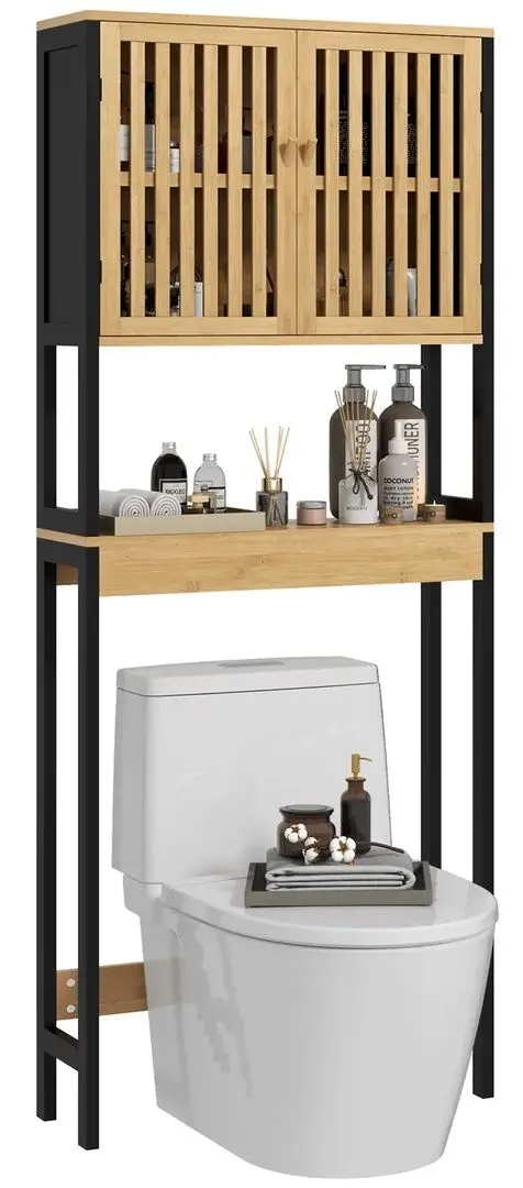 Шкаф Homcom 834-668V80BK (Natural/Black)