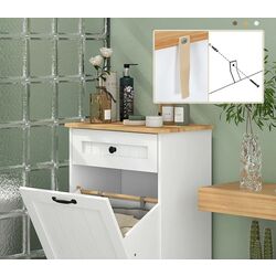 Dulap Homcom 834-704V80WT 52x33x90 cm (White/Oak) Thumb