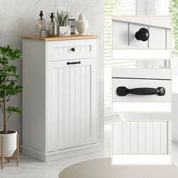 Dulap Homcom 834-704V80WT 52x33x90 cm (White/Oak) Thumb