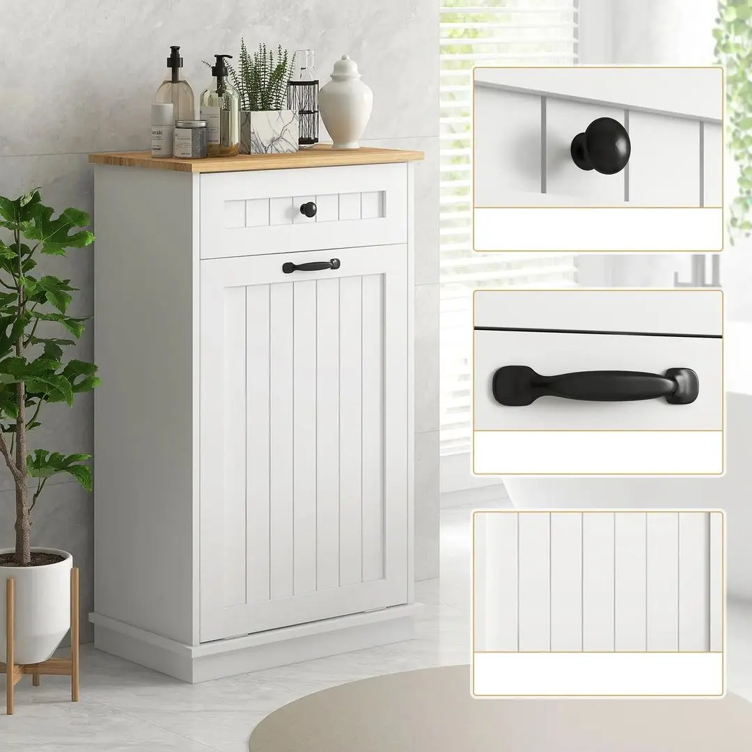 Dulap Homcom 834-704V80WT 52x33x90 cm (White/Oak) - 8