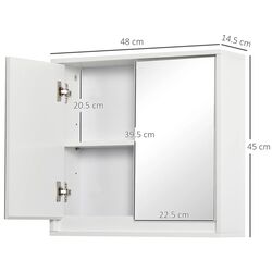 Dulap cu oglinda Homcom 834-172WT 48x14x45 cm (White) Thumb