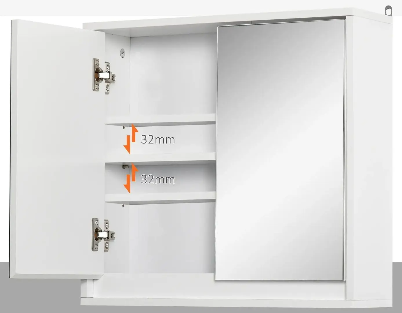 Dulap cu oglinda Homcom 834-172WT 48x14x45 cm (White)