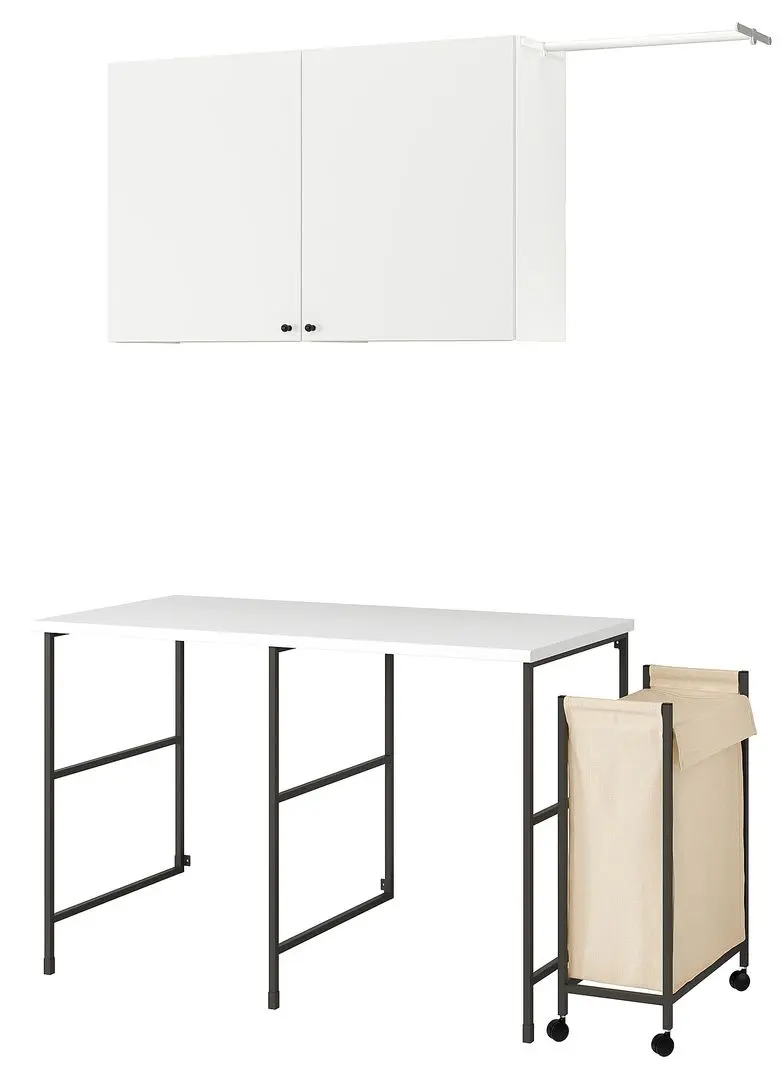 Set mobila pentru baie Ikea Enhet 139x63 (Antracit/Alb) - 2