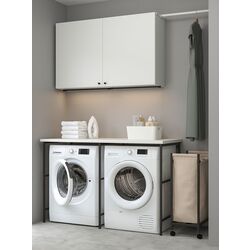 Set mobila pentru baie Ikea Enhet 139x63 (Antracit/Alb)