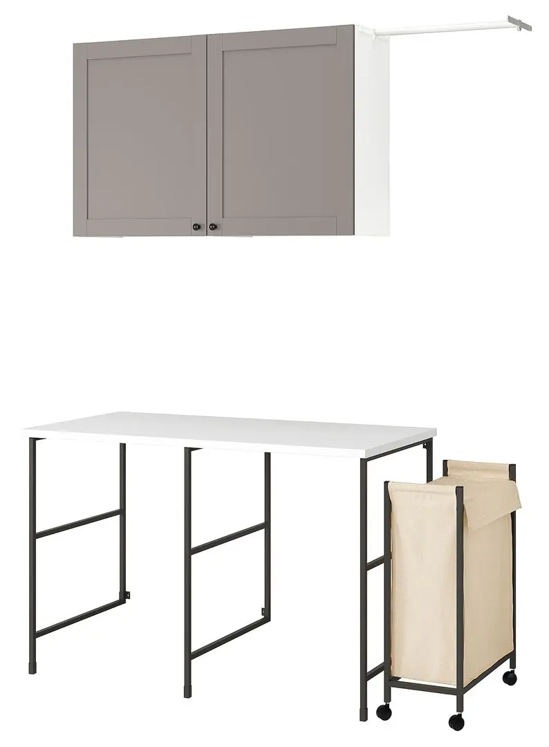 Set mobila pentru baie Ikea Enhet 139x63 (Antracit/Gri) - 2