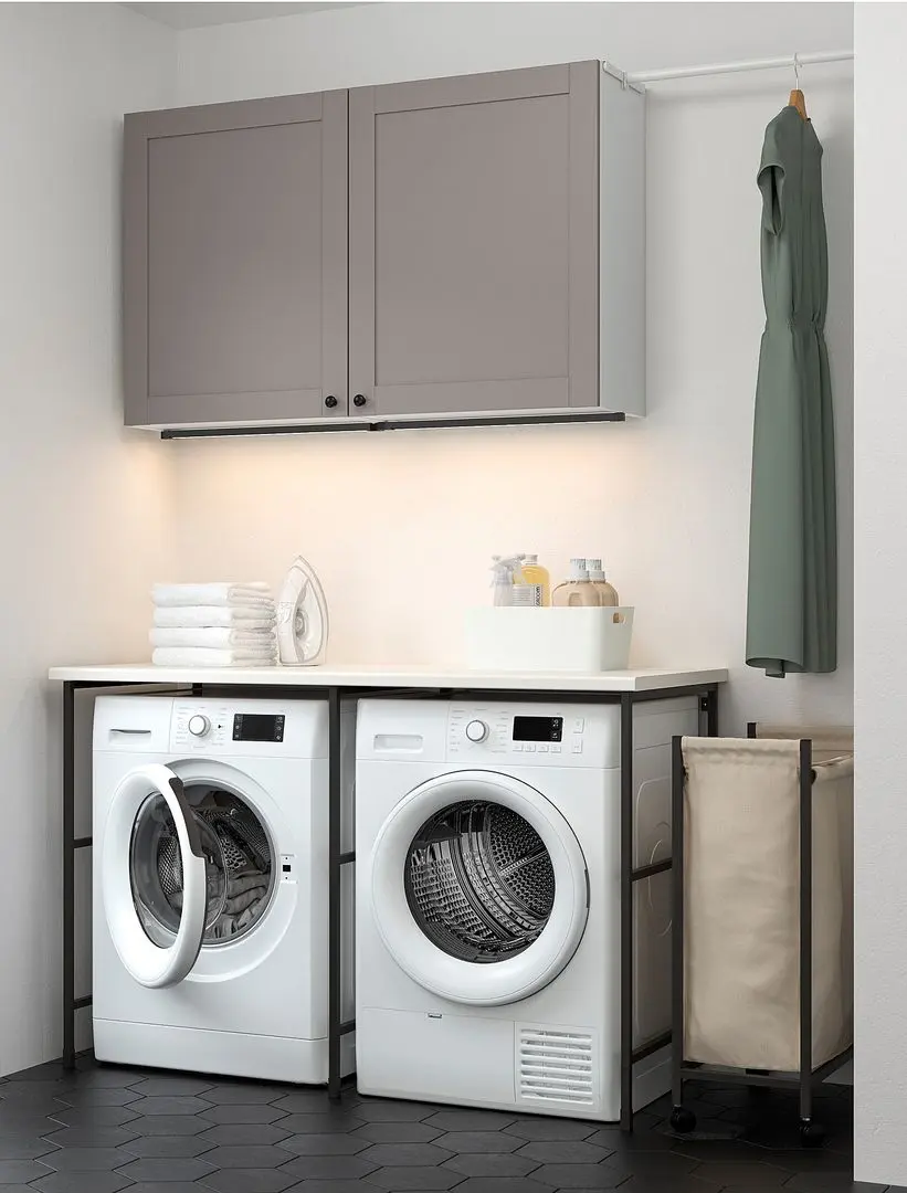 Set mobila pentru baie Ikea Enhet 139x63 (Antracit/Gri)