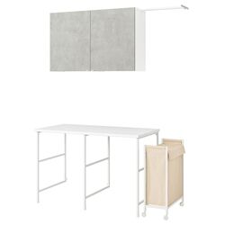 Set mobila pentru baie Ikea Enhet 139x63 (Alb/Aspect Beton) Thumb
