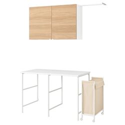 Set mobila pentru baie Ikea Enhet 139x63 (Alb/Aspect Stejar) Thumb