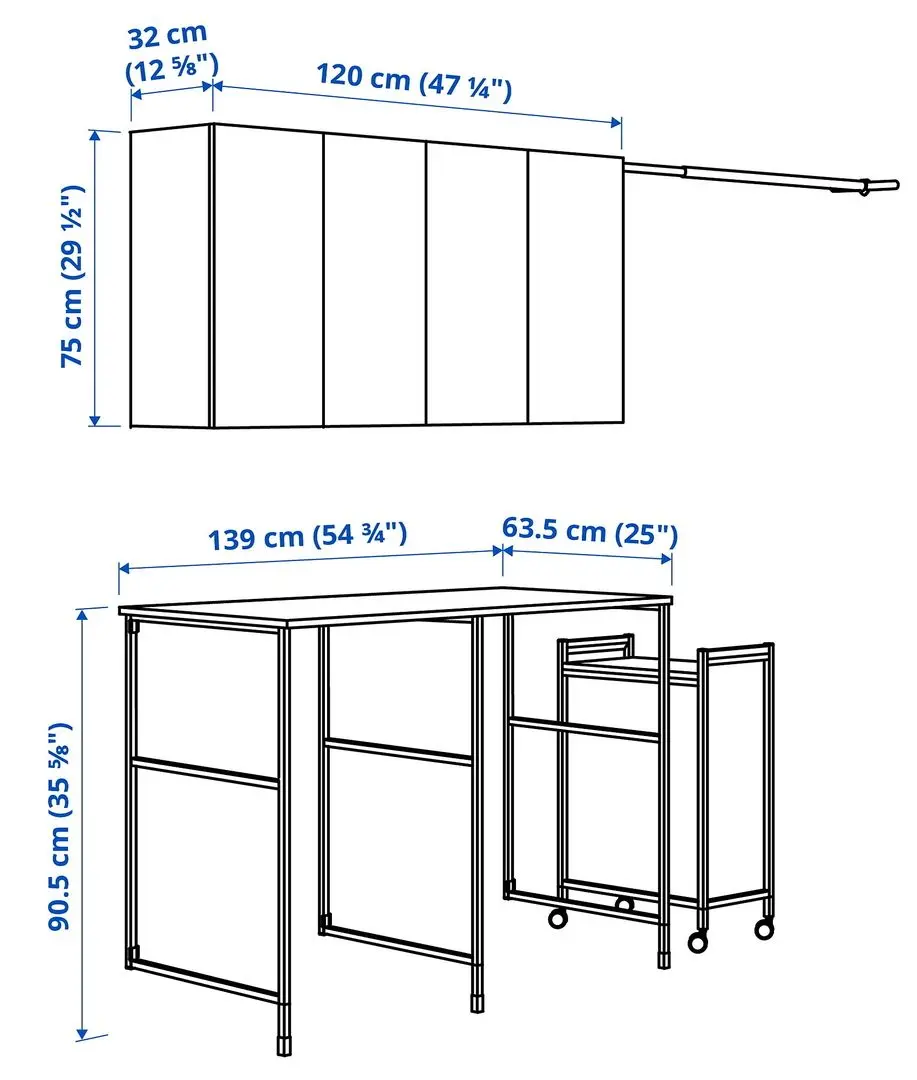 Set mobila pentru baie Ikea Enhet 139x63 (Alb/Aspect Stejar) - 4