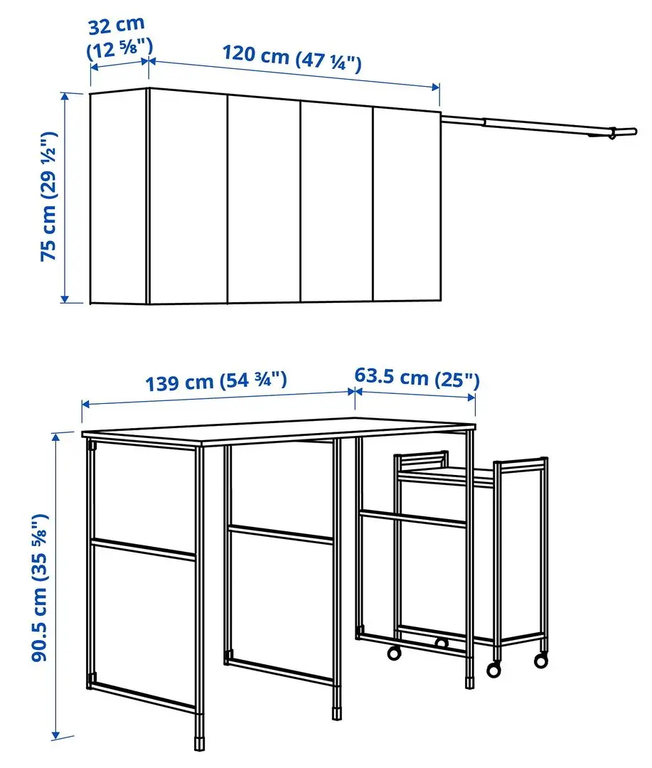 Set mobila pentru baie Ikea Enhet 139x63 (Alb/Gri-Verde Deschis) - 4