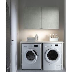 Set mobila pentru baie Ikea Enhet 139x63x85 (Alb/Aspect Beton)