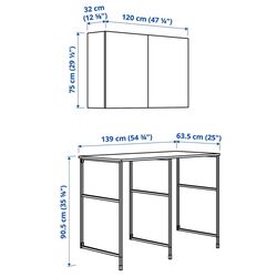 Set mobila pentru baie Ikea Enhet 139x63x85 (Alb/Aspect Beton) Thumb