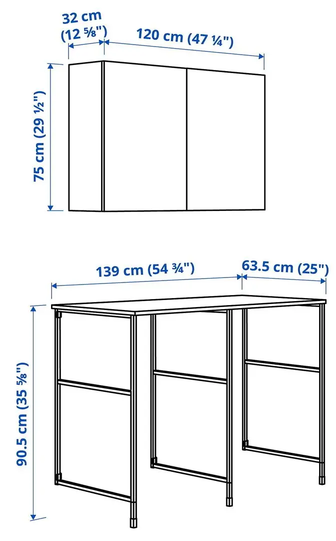 Set mobila pentru baie Ikea Enhet 139x63x85 (Alb/Aspect Beton) - 2