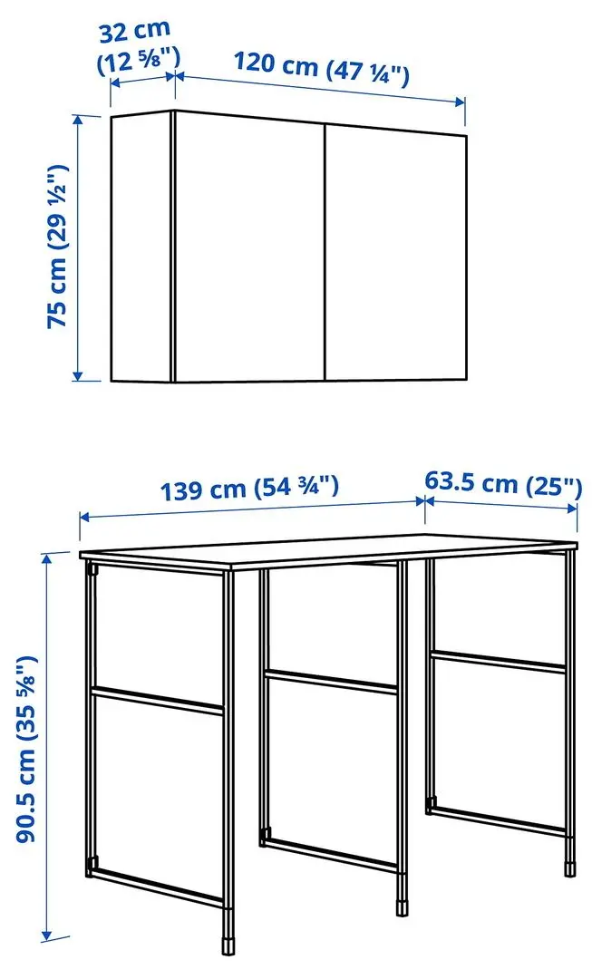 Set mobila pentru baie Ikea Enhet 139x63x90 (Antracit/Gri) - 4