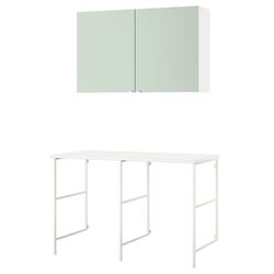 Set mobila pentru baie Ikea Enhet 139x63x90 (Alb/Gri-Verde Deschis) Thumb