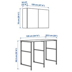 Set mobila pentru baie Ikea Enhet 139x63x90 (Alb/Gri-Verde Deschis) Thumb