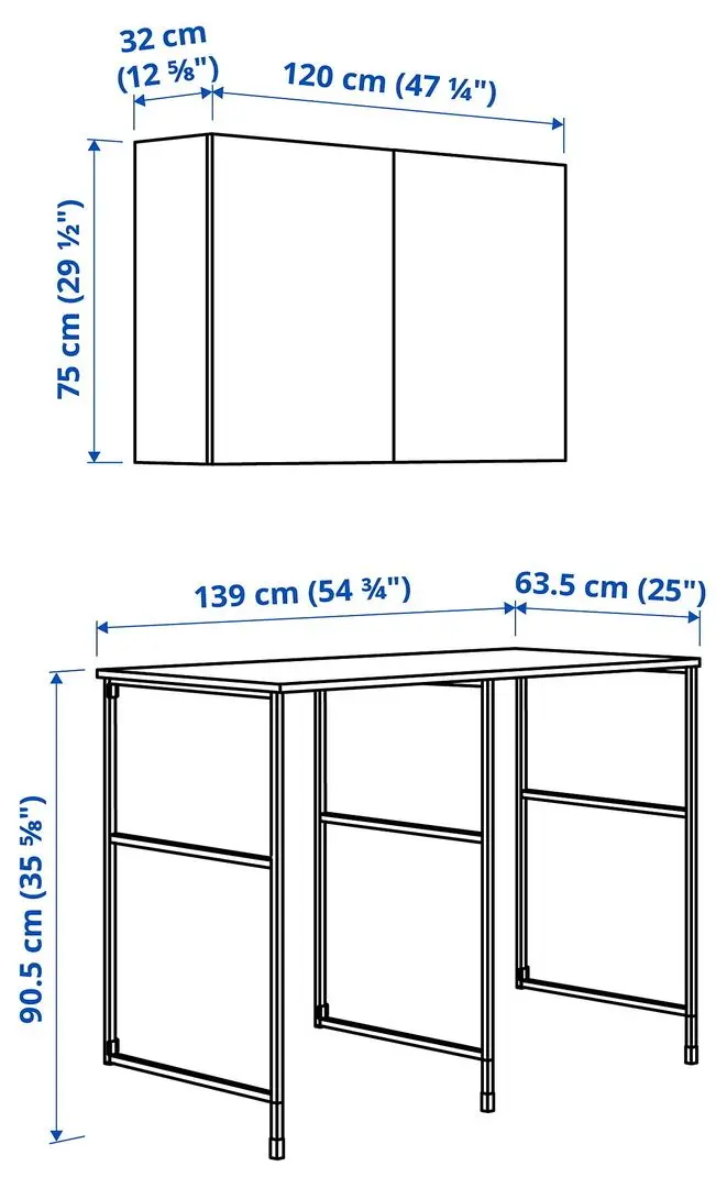 Set mobila pentru baie Ikea Enhet 139x63x90 (Alb/Gri-Verde Deschis) - 3