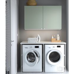 Set mobila pentru baie Ikea Enhet 139x63x90 (Alb/Gri-Verde Deschis)