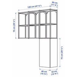 Шкаф Ikea Enhet 120x32x150 (Белый) Thumb