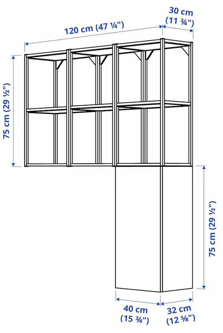 Шкаф Ikea Enhet 120x32x150 (Белый)