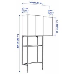 Dulap Ikea Enhet 140x32x204 (Antracit/Alb) Thumb