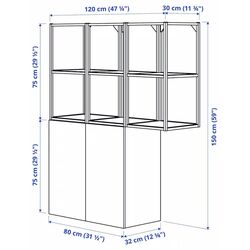 Dulap Ikea Enhet 2 usi 120x32x150 (Antracit/Alb) Thumb