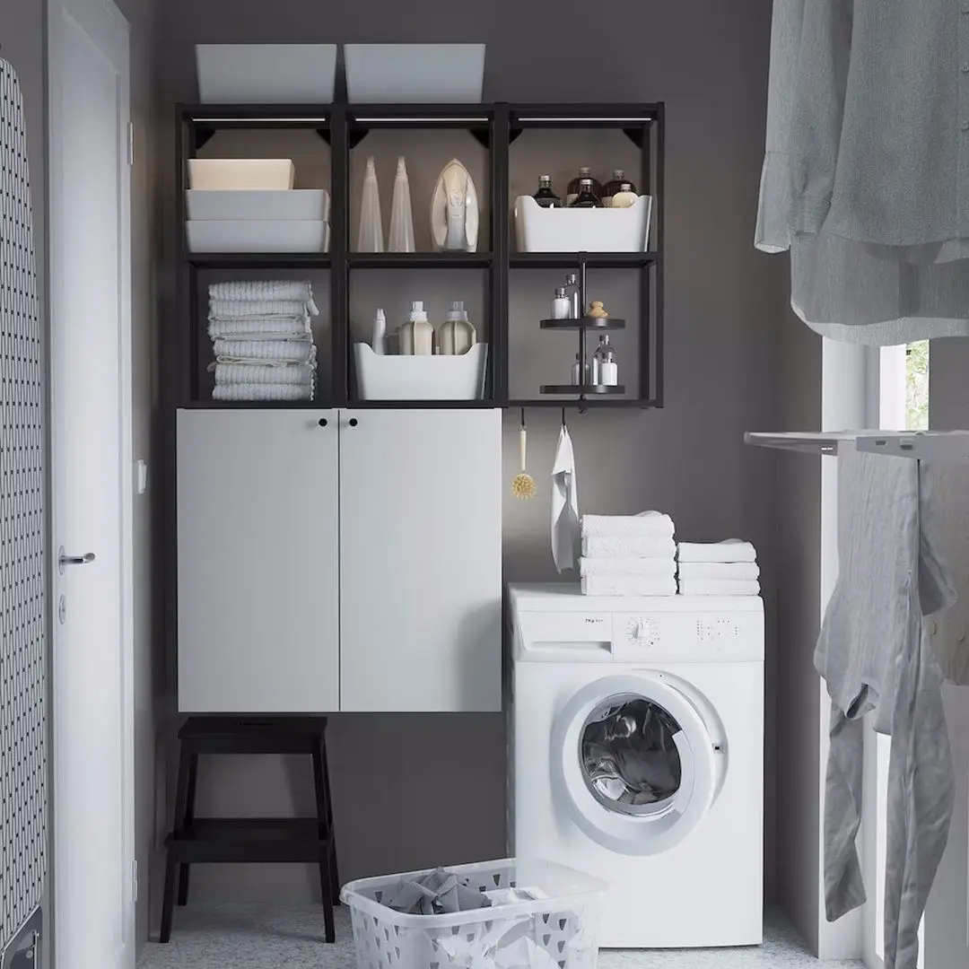 Dulap Ikea Enhet 2 usi 120x32x150 (Antracit/Alb)