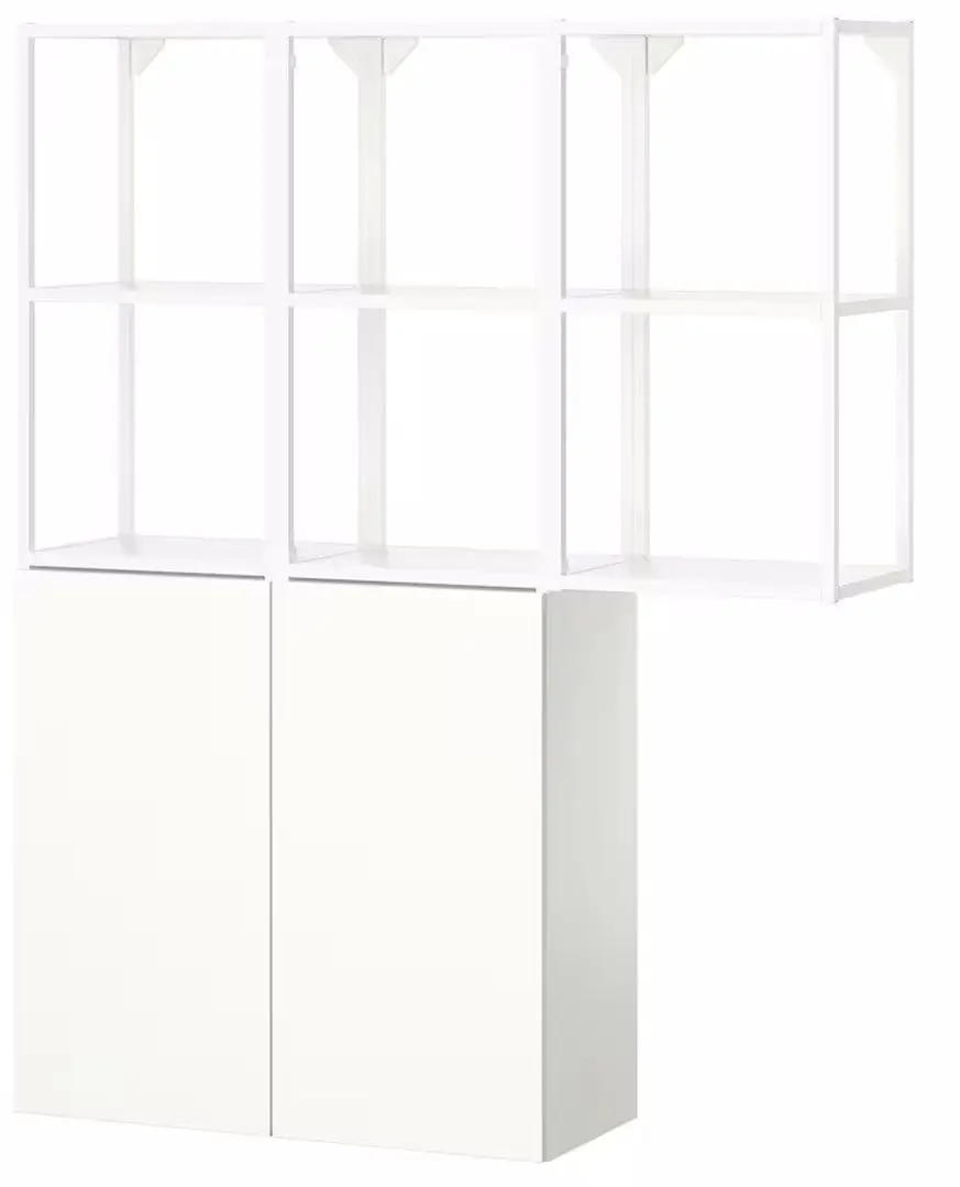 Dulap Ikea Enhet 2 usi 120x32x150 (Alb/Aspect Stejar)