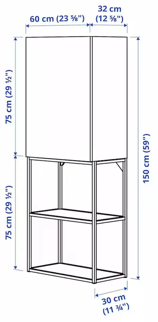 Dulap Ikea Enhet 60x32x150 (Antracit/Gri)