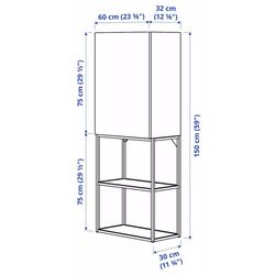 Шкаф Ikea Enhet 60x32x150 (Белый/Под Беленый Дуб) Thumb