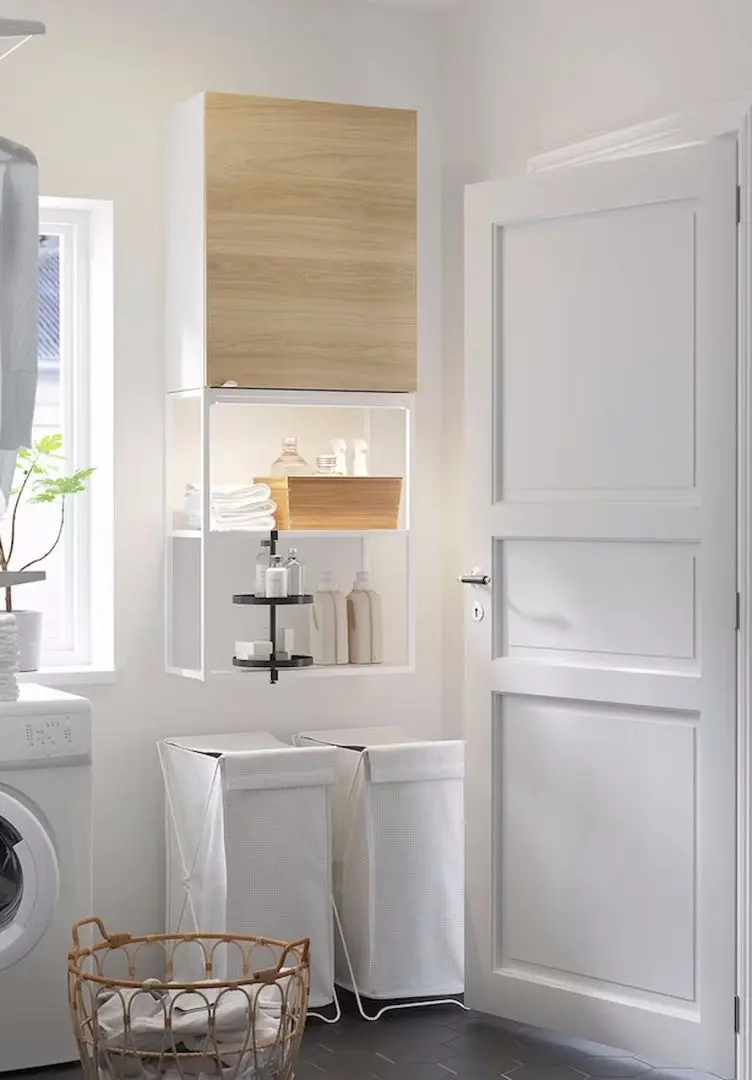 Шкаф Ikea Enhet 60x32x150 (Белый/Под Беленый Дуб)