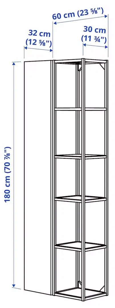 Dulap Ikea Enhet 60x32x180 (Alb/Aspect Stejar)