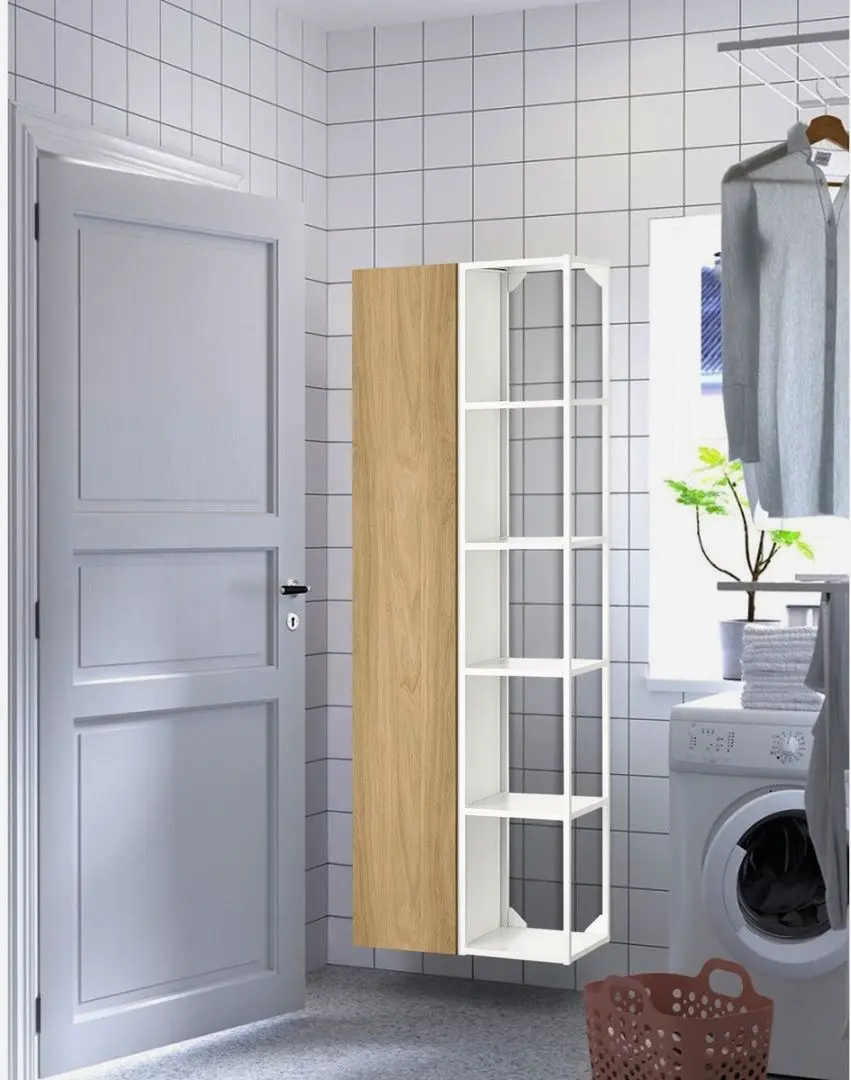 Dulap Ikea Enhet 60x32x180 (Alb/Aspect Stejar)