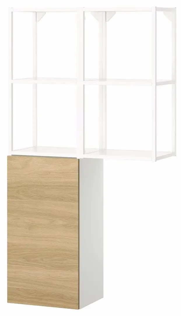 Шкаф Ikea Enhet 80x32x150 (Белый/Под Дуб)
