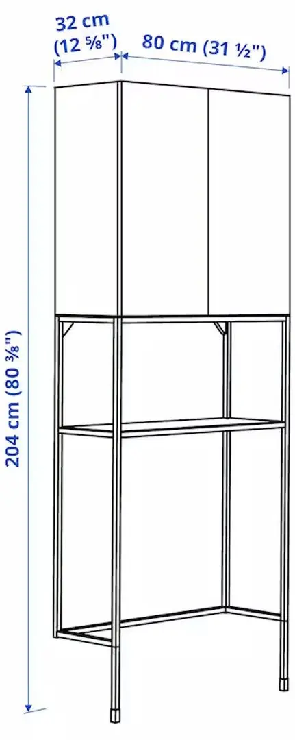 Dulap Ikea Enhet 80x32x204 (Antracit/Alb)