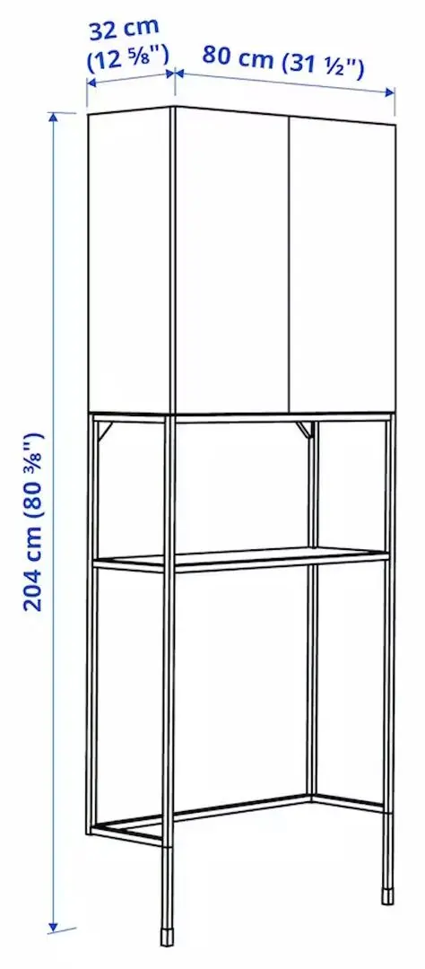 Шкаф Ikea Enhet 80x32x204 (Белый)