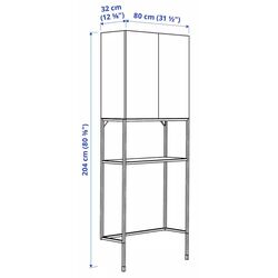 Шкаф Ikea Enhet 80x32x204 (Белый/Под Беленый Дуб) Thumb